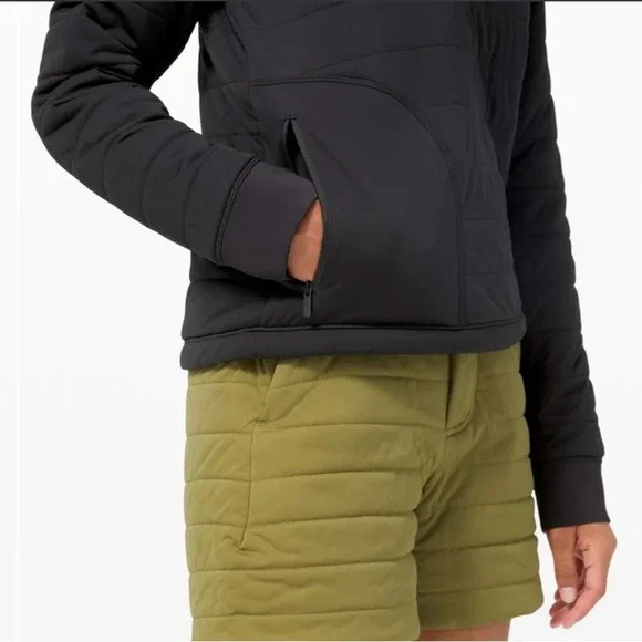Lululemon Dynamic Movement Hoodie in Black Size 8 Quilted Fall Autumn Loungewear - Picture 4 of 11